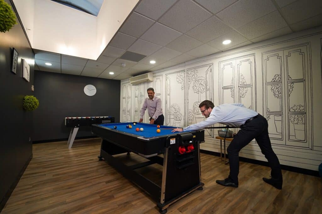 games room at fenchurch offices